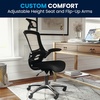 image:imageFlash Furniture Kelista HighBack Swivel Office Chair with Adjustable Lumbar Support and Seat Height Ergonomic Mesh Desk Chair BlackBlack