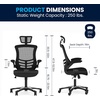 image:imageFlash Furniture Kelista HighBack Swivel Office Chair with Adjustable Lumbar Support and Seat Height Ergonomic Mesh Desk Chair BlackBlack