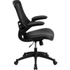 image:imageFlash Furniture Kelista MidBack Swivel Office Chair with Adjustable Seat Height Ergonomic Mesh Desk Chair with LeatherSoft Seat BlackBlack LeathersoftMesh
