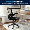 image:imageFlash Furniture Kelista MidBack Swivel Office Chair with Adjustable Seat Height Ergonomic Mesh Desk Chair with LeatherSoft Seat BlackBlack LeathersoftMesh