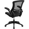 image:imageFlash Furniture Kelista MidBack Swivel Office Chair with Adjustable Seat Height Ergonomic Mesh Desk Chair with LeatherSoft Seat BlackBlack LeathersoftMesh