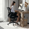 image:imageFlash Furniture Kelista MidBack Swivel Office Chair with Adjustable Seat Height Ergonomic Mesh Desk Chair with LeatherSoft Seat BlackBlack Mesh