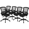 image:imageFlash Furniture Kelista MidBack Swivel Office Chair with Adjustable Seat Height Ergonomic Mesh Desk Chair with LeatherSoft Seat BlackBlack Mesh