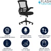 image:imageFlash Furniture Kelista MidBack Swivel Office Chair with Adjustable Seat Height Ergonomic Mesh Desk Chair with LeatherSoft Seat BlackBlack Mesh
