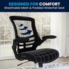 image:imageFlash Furniture Kelista MidBack Swivel Office Chair with Adjustable Seat Height Ergonomic Mesh Desk Chair with LeatherSoft Seat BlackBlack Mesh