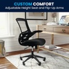 image:imageFlash Furniture Kelista MidBack Swivel Office Chair with Adjustable Seat Height Ergonomic Mesh Desk Chair with LeatherSoft Seat BlackBlack Mesh