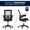 image:imageFlash Furniture Kelista MidBack Swivel Office Chair with Adjustable Seat Height Ergonomic Mesh Desk Chair with LeatherSoft Seat BlackBlack Mesh