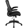 image:imageFlash Furniture Kelista MidBack Swivel Office Chair with Adjustable Seat Height Ergonomic Mesh Desk Chair with LeatherSoft Seat BlackBlack Mesh