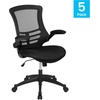 image:imageFlash Furniture Kelista MidBack Swivel Office Chair with Adjustable Seat Height Ergonomic Mesh Desk Chair with LeatherSoft Seat BlackBlack Mesh