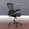 image:imageFlash Furniture Kelista MidBack Swivel Office Chair with Adjustable Seat Height Ergonomic Mesh Desk Chair with LeatherSoft Seat BlackBlack Mesh