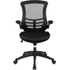 image:imageFlash Furniture Kelista MidBack Swivel Office Chair with Adjustable Seat Height Ergonomic Mesh Desk Chair with LeatherSoft Seat BlackBlack Mesh