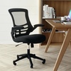 image:imageFlash Furniture Kelista MidBack Swivel Office Chair with Adjustable Seat Height Ergonomic Mesh Desk Chair with LeatherSoft Seat BlackBlack Mesh