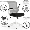 image:imageFlash Furniture Kelista MidBack Swivel Office Chair with Adjustable Seat Height Ergonomic Mesh Desk Chair with LeatherSoft Seat BlackBlack MeshWhite Frame
