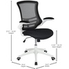 image:imageFlash Furniture Kelista MidBack Swivel Office Chair with Adjustable Seat Height Ergonomic Mesh Desk Chair with LeatherSoft Seat BlackBlack MeshWhite Frame