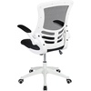 image:imageFlash Furniture Kelista MidBack Swivel Office Chair with Adjustable Seat Height Ergonomic Mesh Desk Chair with LeatherSoft Seat BlackBlack MeshWhite Frame