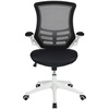 image:imageFlash Furniture Kelista MidBack Swivel Office Chair with Adjustable Seat Height Ergonomic Mesh Desk Chair with LeatherSoft Seat BlackBlack MeshWhite Frame