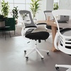 image:imageFlash Furniture Kelista MidBack Swivel Office Chair with Adjustable Seat Height Ergonomic Mesh Desk Chair with LeatherSoft Seat BlackBlack MeshWhite Frame