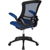 image:imageFlash Furniture Kelista MidBack Swivel Office Chair with Adjustable Seat Height Ergonomic Mesh Desk Chair with LeatherSoft Seat BlackBlue Mesh