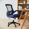 image:imageFlash Furniture Kelista MidBack Swivel Office Chair with Adjustable Seat Height Ergonomic Mesh Desk Chair with LeatherSoft Seat BlackBlue Mesh