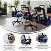image:imageFlash Furniture Kelista MidBack Swivel Office Chair with Adjustable Seat Height Ergonomic Mesh Desk Chair with LeatherSoft Seat BlackBlue Mesh