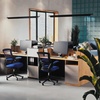 image:imageFlash Furniture Kelista MidBack Swivel Office Chair with Adjustable Seat Height Ergonomic Mesh Desk Chair with LeatherSoft Seat BlackBlue Mesh