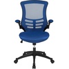image:imageFlash Furniture Kelista MidBack Swivel Office Chair with Adjustable Seat Height Ergonomic Mesh Desk Chair with LeatherSoft Seat BlackBlue Mesh