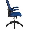 image:imageFlash Furniture Kelista MidBack Swivel Office Chair with Adjustable Seat Height Ergonomic Mesh Desk Chair with LeatherSoft Seat BlackBlue Mesh