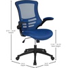 image:imageFlash Furniture Kelista MidBack Swivel Office Chair with Adjustable Seat Height Ergonomic Mesh Desk Chair with LeatherSoft Seat BlackBlue Mesh
