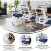 image:imageFlash Furniture Kelista MidBack Swivel Office Chair with Adjustable Seat Height Ergonomic Mesh Desk Chair with LeatherSoft Seat BlackBlue MeshWhite Frame