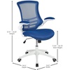 image:imageFlash Furniture Kelista MidBack Swivel Office Chair with Adjustable Seat Height Ergonomic Mesh Desk Chair with LeatherSoft Seat BlackBlue MeshWhite Frame
