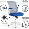 image:imageFlash Furniture Kelista MidBack Swivel Office Chair with Adjustable Seat Height Ergonomic Mesh Desk Chair with LeatherSoft Seat BlackBlue MeshWhite Frame