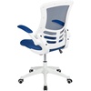 image:imageFlash Furniture Kelista MidBack Swivel Office Chair with Adjustable Seat Height Ergonomic Mesh Desk Chair with LeatherSoft Seat BlackBlue MeshWhite Frame