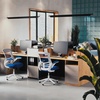 image:imageFlash Furniture Kelista MidBack Swivel Office Chair with Adjustable Seat Height Ergonomic Mesh Desk Chair with LeatherSoft Seat BlackBlue MeshWhite Frame