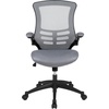 image:imageFlash Furniture Kelista MidBack Swivel Office Chair with Adjustable Seat Height Ergonomic Mesh Desk Chair with LeatherSoft Seat BlackDark Gray Mesh