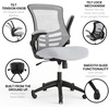 image:imageFlash Furniture Kelista MidBack Swivel Office Chair with Adjustable Seat Height Ergonomic Mesh Desk Chair with LeatherSoft Seat BlackDark Gray Mesh