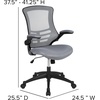 image:imageFlash Furniture Kelista MidBack Swivel Office Chair with Adjustable Seat Height Ergonomic Mesh Desk Chair with LeatherSoft Seat BlackDark Gray Mesh