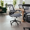 image:imageFlash Furniture Kelista MidBack Swivel Office Chair with Adjustable Seat Height Ergonomic Mesh Desk Chair with LeatherSoft Seat BlackDark Gray Mesh