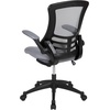 image:imageFlash Furniture Kelista MidBack Swivel Office Chair with Adjustable Seat Height Ergonomic Mesh Desk Chair with LeatherSoft Seat BlackDark Gray Mesh