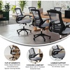 image:imageFlash Furniture Kelista MidBack Swivel Office Chair with Adjustable Seat Height Ergonomic Mesh Desk Chair with LeatherSoft Seat BlackDark Gray Mesh