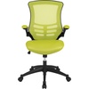 image:imageFlash Furniture Kelista MidBack Swivel Office Chair with Adjustable Seat Height Ergonomic Mesh Desk Chair with LeatherSoft Seat BlackGreen Mesh