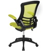 image:imageFlash Furniture Kelista MidBack Swivel Office Chair with Adjustable Seat Height Ergonomic Mesh Desk Chair with LeatherSoft Seat BlackGreen Mesh