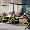image:imageFlash Furniture Kelista MidBack Swivel Office Chair with Adjustable Seat Height Ergonomic Mesh Desk Chair with LeatherSoft Seat BlackGreen Mesh