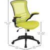 image:imageFlash Furniture Kelista MidBack Swivel Office Chair with Adjustable Seat Height Ergonomic Mesh Desk Chair with LeatherSoft Seat BlackGreen Mesh