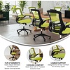 image:imageFlash Furniture Kelista MidBack Swivel Office Chair with Adjustable Seat Height Ergonomic Mesh Desk Chair with LeatherSoft Seat BlackGreen Mesh