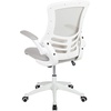 image:imageFlash Furniture Kelista MidBack Swivel Office Chair with Adjustable Seat Height Ergonomic Mesh Desk Chair with LeatherSoft Seat BlackLight Gray MeshWhite Frame