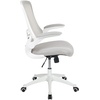 image:imageFlash Furniture Kelista MidBack Swivel Office Chair with Adjustable Seat Height Ergonomic Mesh Desk Chair with LeatherSoft Seat BlackLight Gray MeshWhite Frame