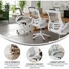 image:imageFlash Furniture Kelista MidBack Swivel Office Chair with Adjustable Seat Height Ergonomic Mesh Desk Chair with LeatherSoft Seat BlackLight Gray MeshWhite Frame