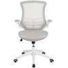 image:imageFlash Furniture Kelista MidBack Swivel Office Chair with Adjustable Seat Height Ergonomic Mesh Desk Chair with LeatherSoft Seat BlackLight Gray MeshWhite Frame