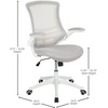 image:imageFlash Furniture Kelista MidBack Swivel Office Chair with Adjustable Seat Height Ergonomic Mesh Desk Chair with LeatherSoft Seat BlackLight Gray MeshWhite Frame