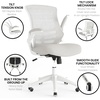 image:imageFlash Furniture Kelista MidBack Swivel Office Chair with Adjustable Seat Height Ergonomic Mesh Desk Chair with LeatherSoft Seat BlackLight Gray MeshWhite Frame